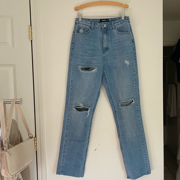 Missguided High Waisted Straight Jeans 